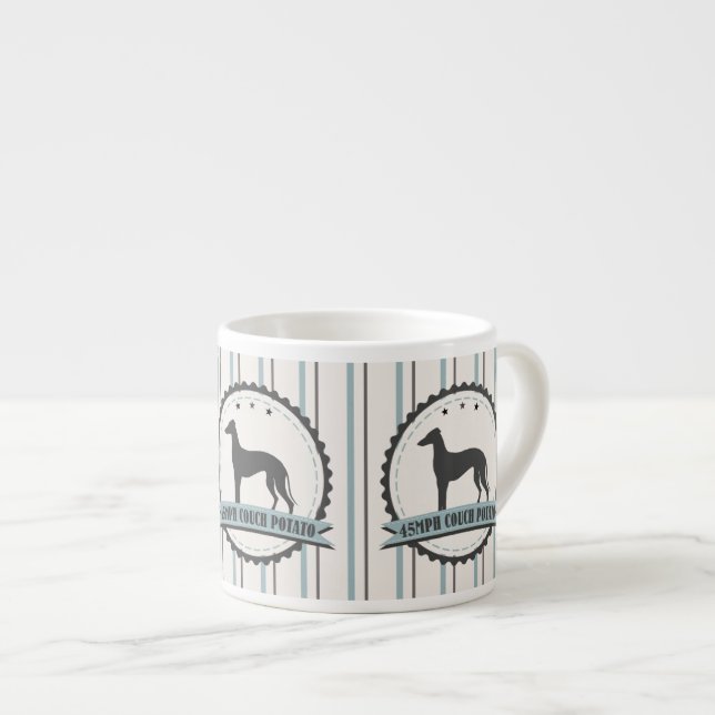 Greyhound Retired Racer 45mph Lazy Dog Espresso Cup (Front Right)