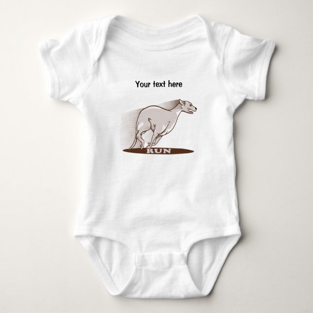 Greyhound Running Baby Bodysuit (Front)
