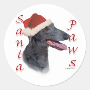 Greyhound Santa Paws Classic Round Sticker