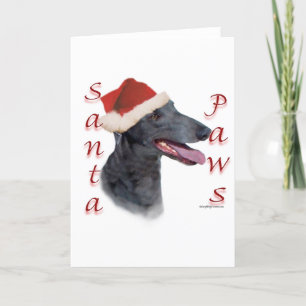 Greyhound Santa Paws Holiday Card