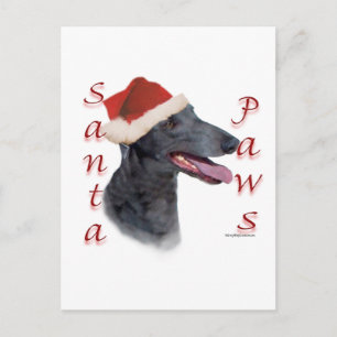 Greyhound Santa Paws Holiday Postcard