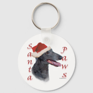 Greyhound Santa Paws Key Ring