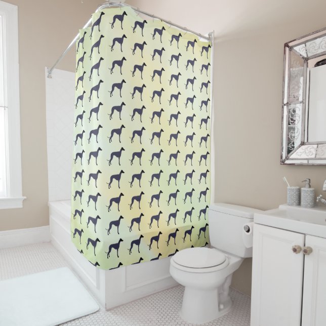 Greyhound  shower curtain (In Situ)