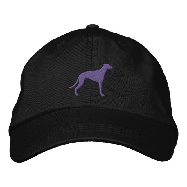 Greyhound Silhouette Embroidered Hat (Front)