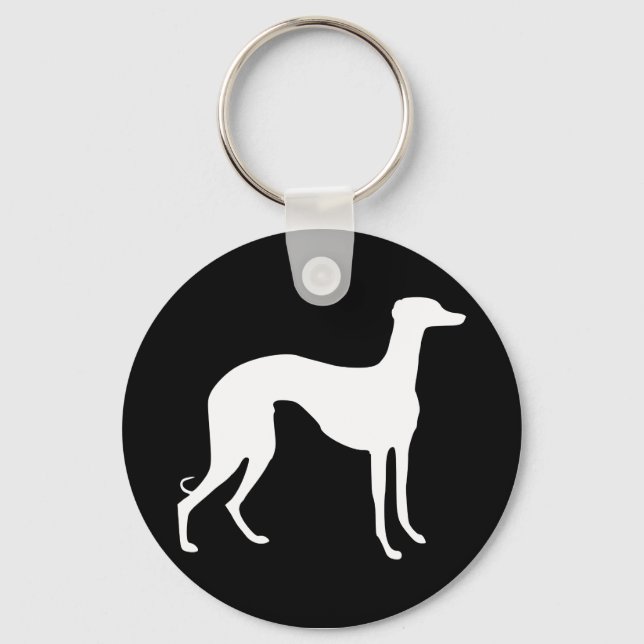 Greyhound Silhouette Key Ring (Front)