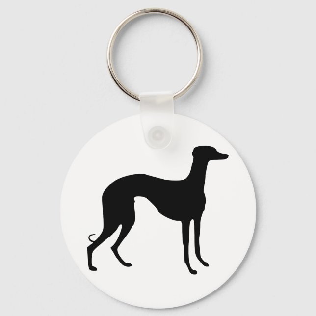 Greyhound Silhouette Key Ring (Front)