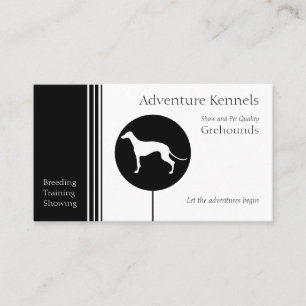 Greyhound Silhouette Modern Black White Business Card