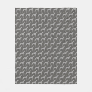 Greyhound Silhouettes Pattern Fleece Blanket