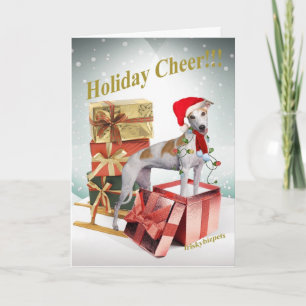 Greyhound Sleigh and gifts Holiday Card