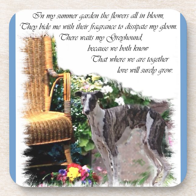 Greyhound Summer Garden Coaster (Front)