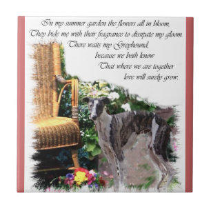 Greyhound Summer Garden Tile