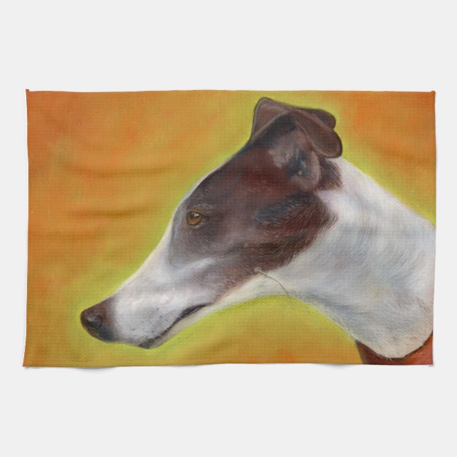 Greyhound teatowel (A96) Tea Towel (Horizontal)