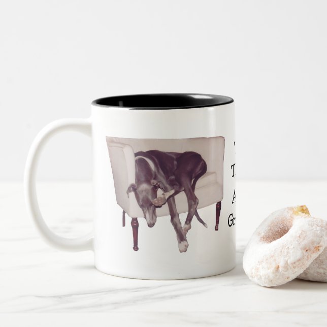 Greyhound This Is The Life Cute Two-Tone Coffee Mug (With Donut)