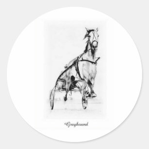 Greyhound Trotter Classic Round Sticker
