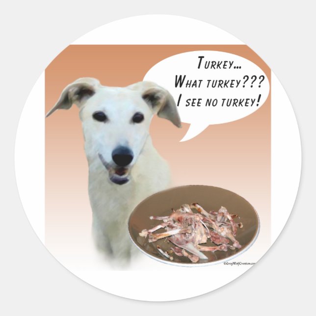 Greyhound Turkey Classic Round Sticker (Front)