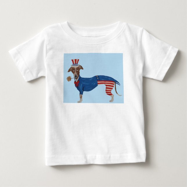 Greyhound Uncle Sam Baby T-Shirt (Front)