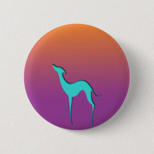 Greyhound/Whippet blue orange violet Button