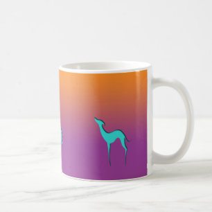 Greyhound Whippet dog blue orange purple ombre Coffee Mug