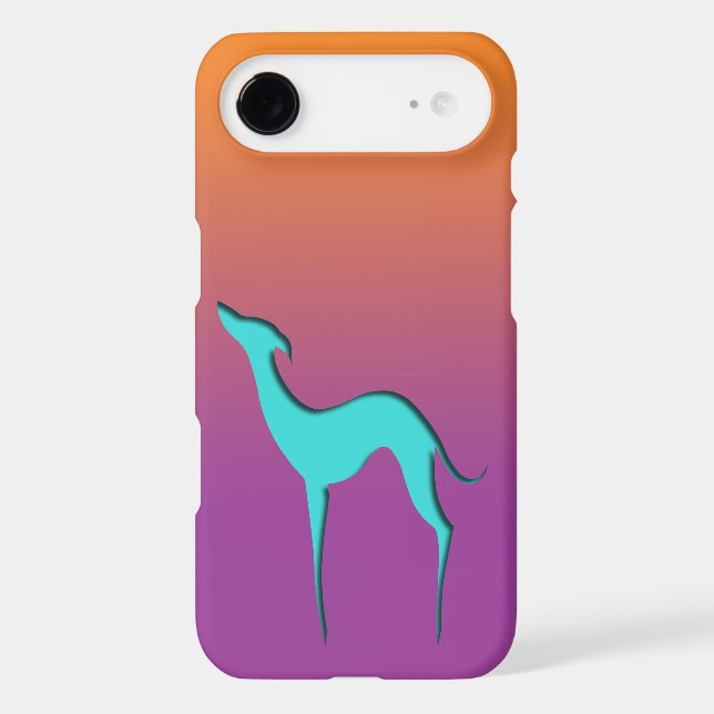 Greyhound Whippet dog blue orange violet ombre Case-Mate iPhone Case (Back)