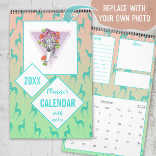 Greyhound whippet Dog lovers Custom photo Planner Calendar