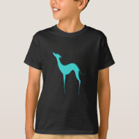Greyhound Whippet dog turquoise blue silhouette