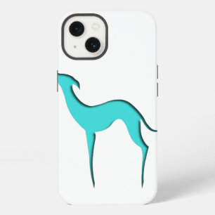 Greyhound Whippet dog Turquoise elegant silhouette iPhone 13 Case