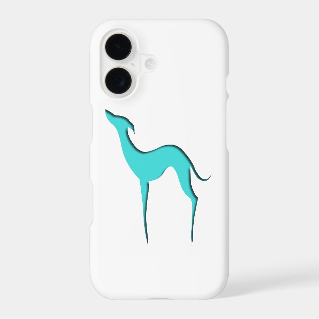 Greyhound Whippet elegant turquoise silhouette (Back)