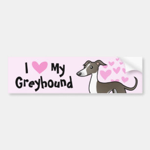 Greyhound / Whippet / Italian Greyhound Love Bumper Sticker