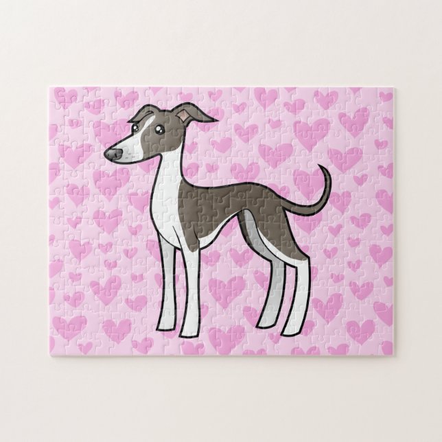 Greyhound / Whippet / Italian Greyhound Love Jigsaw Puzzle (Horizontal)