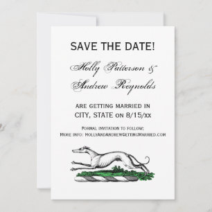 Greyhound Whippet Running Heraldic Crest Emblem Invitation