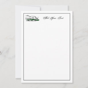 Greyhound Whippet Running Heraldic Crest Note Card