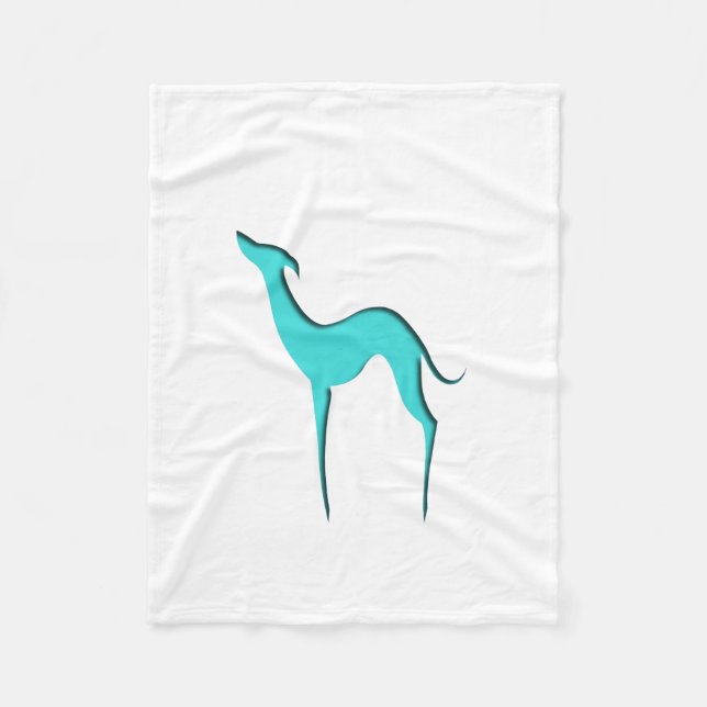 Greyhound/Whippet turquoise silhouette Blanket (Front)