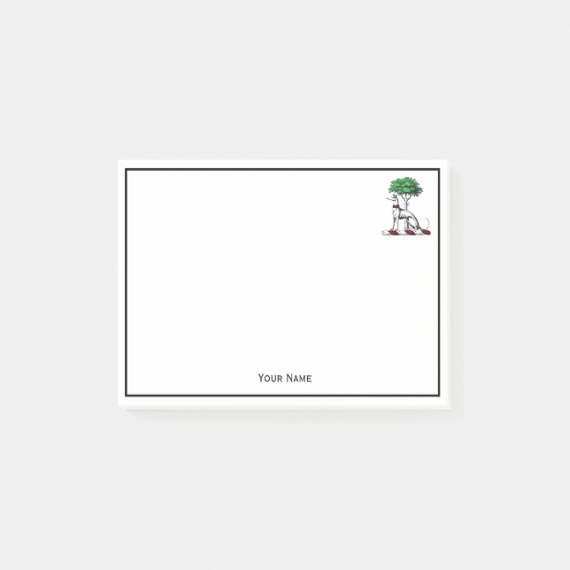 Greyhound Whippet With Tree Heraldic Crest Emblem Post-it Notes (Front)
