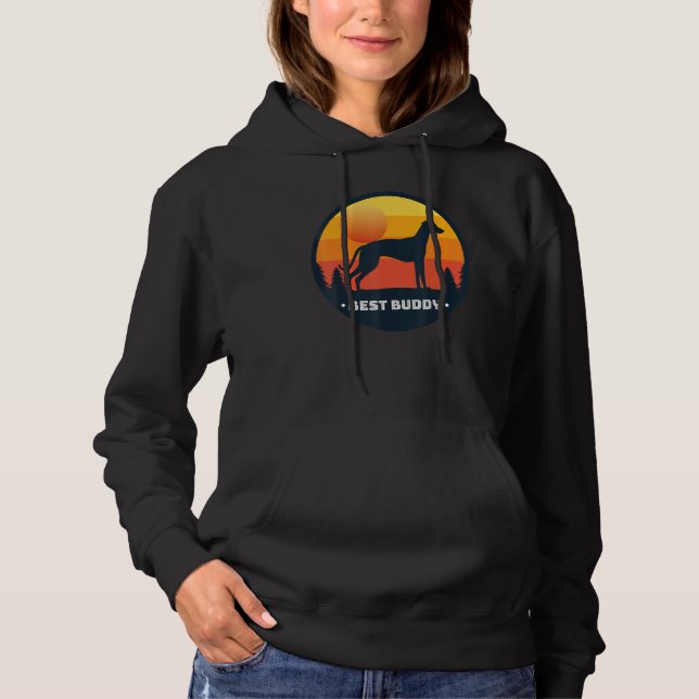 Greyhound Windhound Retro 16 Hoodie (Front)