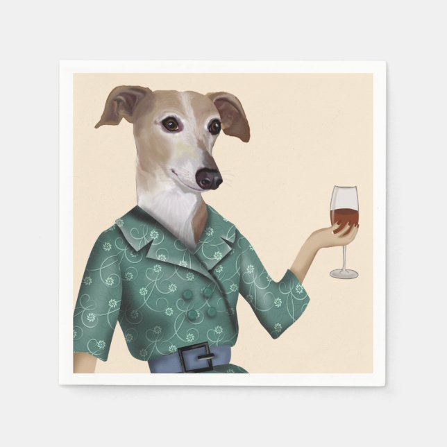 Greyhound Wine Snob Napkin (Front)
