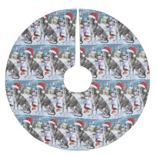 Greyhound Winter Wonderland Christmas Joy Brushed Polyester Tree Skirt