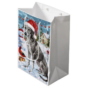 Greyhound Winter Wonderland Christmas Joy Medium Gift Bag