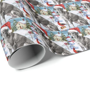 Greyhound Winter Wonderland Christmas Joy Wrapping Paper