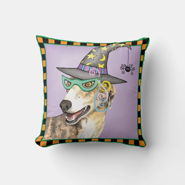 Greyhound Witch Cushion (Front)