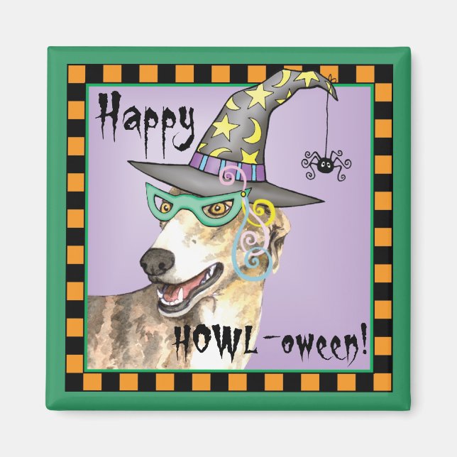 Greyhound Witch Magnet (Front)