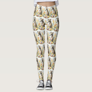 Greyhound with Easter Eggs Leggings