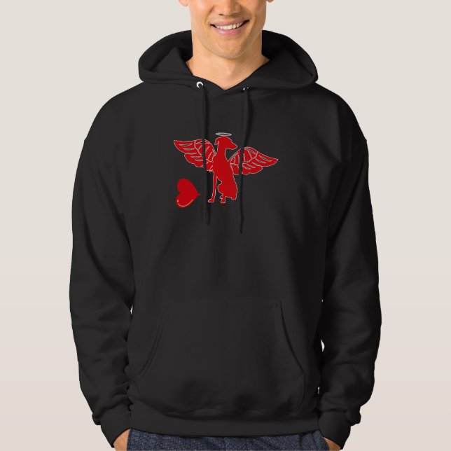 Greyhound With Heart Balloon Valentines Day Love B Hoodie (Front)