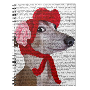 Greyhound with Red Woolly Hat 2 Notebook