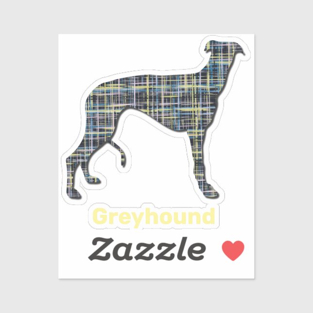 Greyhound Yellow & Blue Grid Lines Custom Sticker (Sheet)