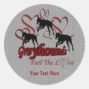 Greyhounds And Hearts Love Dog Sticker