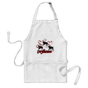 Greyhounds And Red Hearts Dog Apron