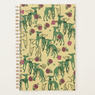 Greyhounds and Roses Greyhound Rose Pattern Spring Planner