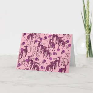Greyhounds Garden Artwork Greyhound Roses Card