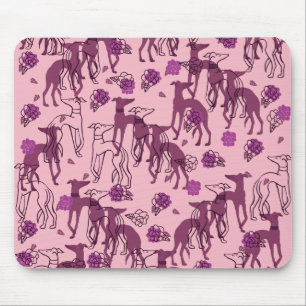 Greyhounds Garden Artwork Greyhound Roses Mouse Mat
