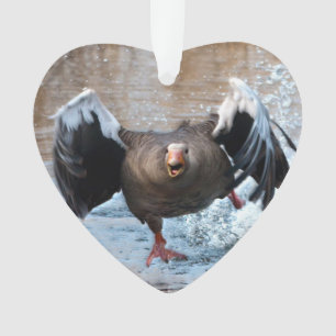 Greylag Goose on the Chase Ornament